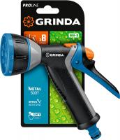 Пистолет-распылитель  GRINDA PROLine металлический с TPR, 8 режимов серия «PRO Line» (8-427339)