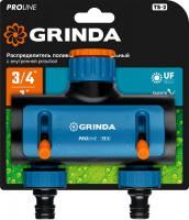 Распределитель 2-х канальн  3/4"-1" Grinda пластиковый с соединителями (8-426312_z01)